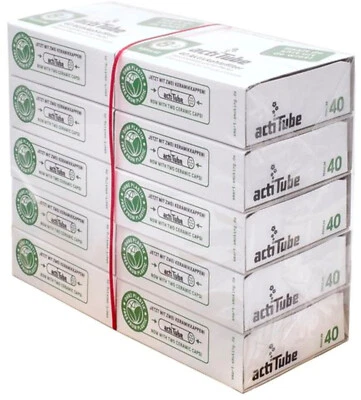 VAUEN ActiTube Aktivkohlefilter 8mm 40 Stk 10 Päckchen á 40 Filter insgesamt 400 Stück