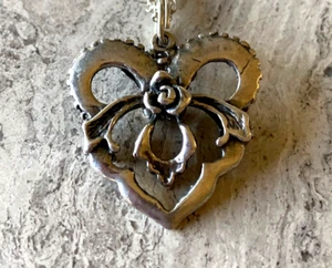 Sweet OOAK unique Sterling Silver Heart pendant - Picture 1 of 5