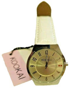 ANALOG QUARZ DAMEN ARMBANDUHR STAHLGEHÄUSE LEDERBAND - Bild 1 von 6