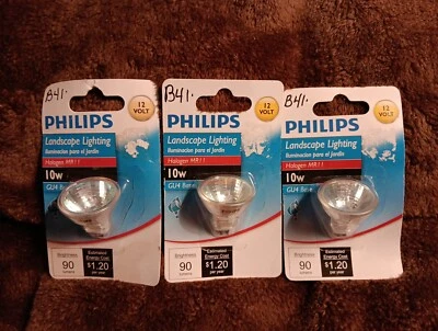 3 Philips 10W GU4 MR11 Landscape Bulbs - Image 1 of 2