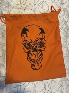 Orange Skull Draw String Backpack - Picture 1 of 4