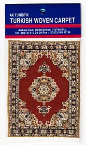 Miniature Turkish Woven Carpet Dollhouse Accessory Mini Rug 6" x 3 7/8" - Picture 1 of 2