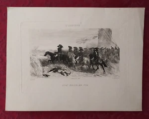 Gravure XIX siècle:Auguste Raffet-L'état major en 1794 - Picture 1 of 2