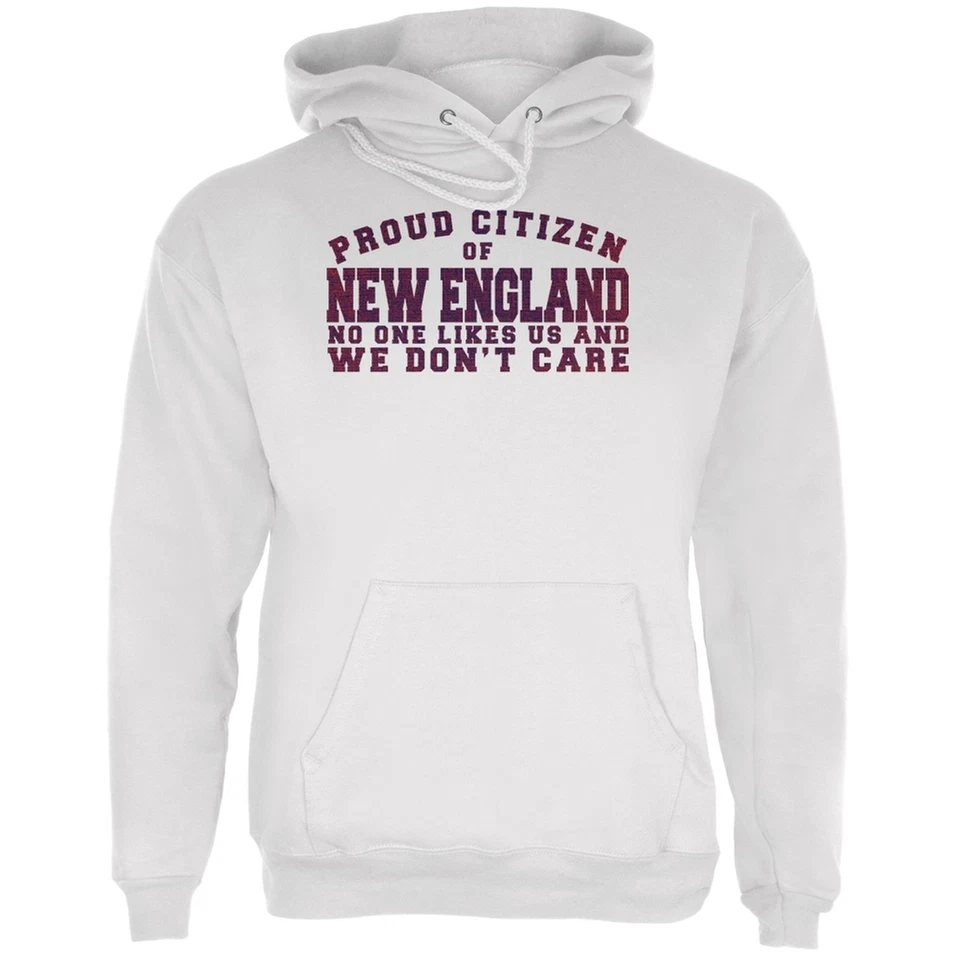 Sudadera con capucha Proud No One Likes New England blanca para adulto Foto 1 de 1