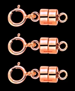 (3) 4,5 mm WINZIGE 14k Roségold gefüllte magnetische schließe 1/2" Extender 5,5 mm Federn - Bild 1 von 6