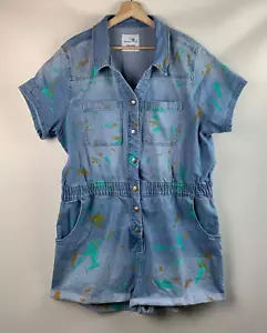 Mono Celebrity Rosa Corto Denim Cuello Manga Corta Broches de presión Talla XXXL (23-25) - Imagen 1 de 9