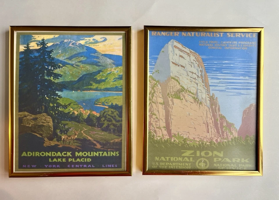 Vintage Brass Picture/Phote Frames w/Fine Art Prints - Set of 2; 8 X 10” - Image 1 of 4