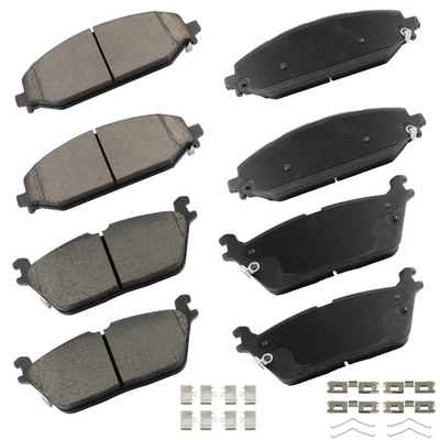 Front Rear Ceramic Brake Pads For 2022 Jeep Wagoneer 2019 2020-2022 Ram 1500 - Image 1 of 4
