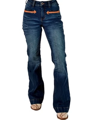 Cowgirl Tuff Western Jeans Womens Bootstitch Med Wash JWBOOT - Image 1 of 4