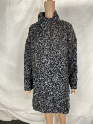Eileen Fisher Womens Alpaca & Wool Blend Shearling Coat Size M Charcoal Ash - Image 1 of 4