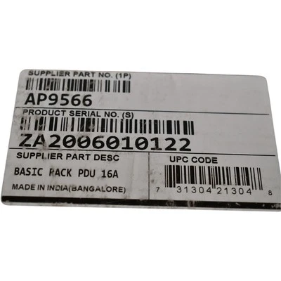 NEW Schneider Electric APC AP9566 Power Distribution Rack PDU, Basic, 1U, 16A, 2 - Image 1 of 3