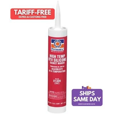 Permatex 81409, One Red Silicone Hi-Temp Rtv Silicone Red 11Oz Cartridge Perform - Image 1 of 4