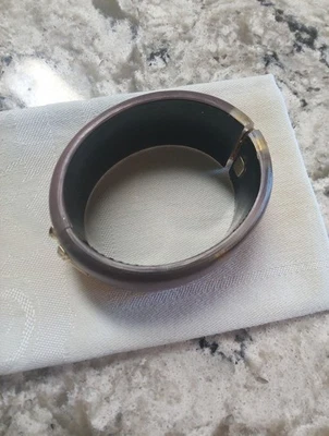 Alexis Bittar Bracelet Bangle Purple Lucite Gold  Plate Hinge Foto 1 de 3