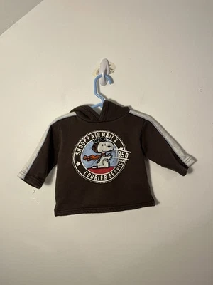 Sudadera con Capucha Snoopy Vintage Años 90 Niños Talla 18 Meses Marrón Pullover Sudadera Foto 1 de 3