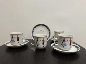 NORWEGISCHE HARDANGER TÄNZERINNEN MINI PORZELLAN TASSE/UNTERTASSEN ERLING KRAGE BERGEN (4) - Bild 1 von 10