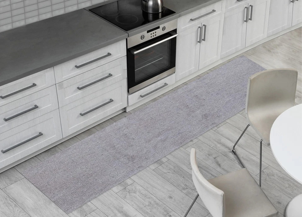 Tappeto Passatoia Con Retro Antiscivolo Disegno Tinta Unita Joychrist Argento - Immagine 1 di 1