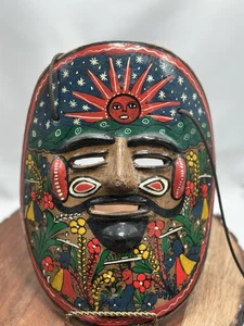 Talavera Mexiko Mexikanische Keramik Maske Volkskunst handbemalt Wandkeramik - Bild 1 von 5