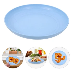 Household Dish Rubberwood Round Serving Tray Kitchen Fruits Plate - Picture 1 of 12
