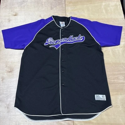 Arizona Diamondbacks Mens XXL VTG Jersey Black Purple Button Front MLB Baseball - Image 1 of 4