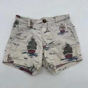 Peek Shorts Toddler Boy Size 6-12 Beige Graphic Aop Pockets…#25119 - Picture 1 of 10