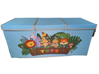 Momsung Extra Large Collapsible Toy Box – Jungle Animals & Explorer Graphic - Image 1 of 4