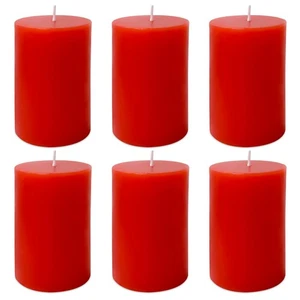 6 Pack 2x3 inch Pillar Candles, Red Unscented Votive Candle for Celebration H... - Bild 1 von 7