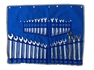 Clearance 30pc Combination Wrench Spanner 6-24mm Metric+1/4"-1" SAE Imperial Set - Picture 1 of 8