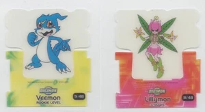 Digimon Plastic Stand-Up Gamepieces Lilymon #34 & Veemon #9 Akiyoshi Hongo 2000 - Picture 1 of 5