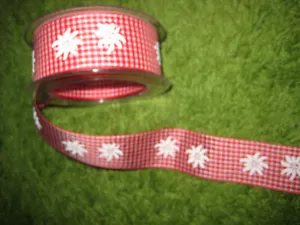 Weihnachtsband Edelweiss,,Organzaband ,Schleifenband Dekoband ,NEU! - Bild 1 von 1