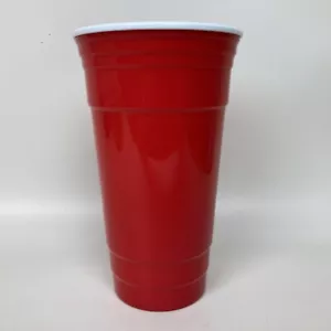Großer großer roter Kunststoff Partybecher 32 fl. oz. Doppelwandig isoliert Neu - Bild 1 von 7