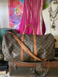 Vintage LOUIS VUITTON Keepall 55 Bag Duffle Carry On Tote Designer Luggage LV - Picture 1 of 14