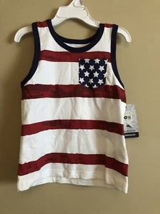 Tommy Bahama Kids Tank Top Shirt Sleeveless Stars Stripes Boys Size XS (4) NWT - Picture 1 of 6