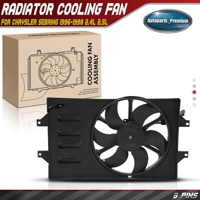 Engine Radiator Cooling Fan w/ Shroud Assembly for Chrysler Sebring 1996-1998 - Image 1 of 4