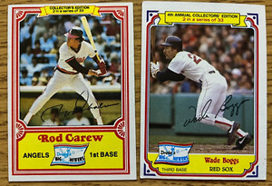 1981 Drakes Big Hitters Rod Carew #2 1984 Drakes Big Hitters Wade Boggs #2