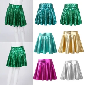 Kid Girls Iridescent Mermaid Scale Skirt Halloween Cosplay Party Cosplay Costume - Picture 1 of 48