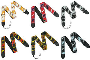 FENDER 2" Monogrammed Guitar Strap with Leather End Caps - choice of 6 Styles