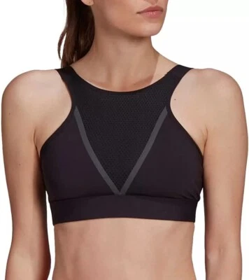 NWT Adidas Women's Aeroready Medium Support Sports Bra Black Size XS $55 P123 - Image 1 of 4
