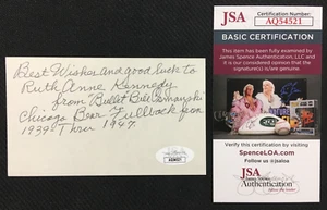 Bill Osmanski Signed 3x5 Card JSA w/COA "Bullet Bill" NFL Chicago Bears (d.'96)! - Picture 1 of 5