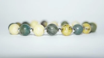 Perlen Armband Heilstein Armband Gelber Türkis & grüne Jade - Bild 1 von 2