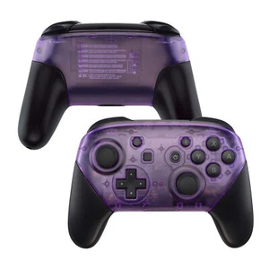 Clear Purple Faceplate & Buttom Shell Case for Nintendo Switch Pro Controller - Picture 1 of 10