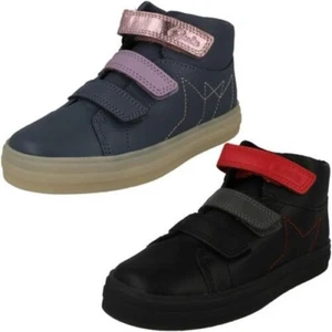 Niños Clarks Cuero Cierre Adhesivo con Luz Botines Casuales de Campana Show - Picture 1 of 10