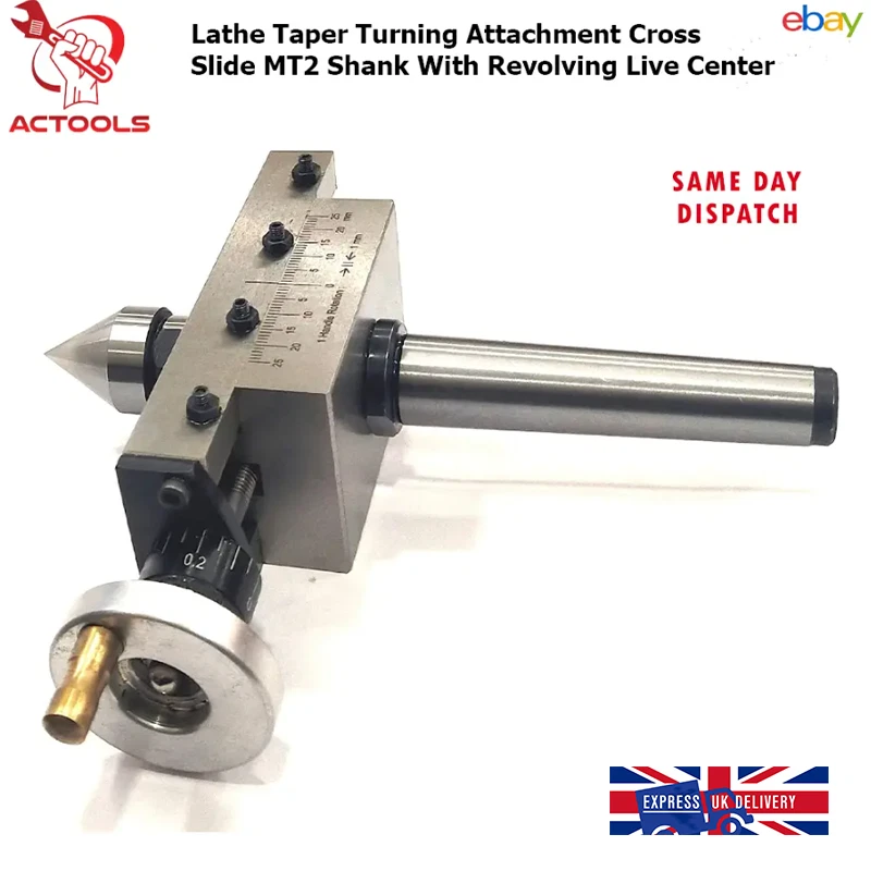 Lathe Taper Turning Attachment Cross Slide 2MT Shank With Revolving Live Center - Image 1 of 4