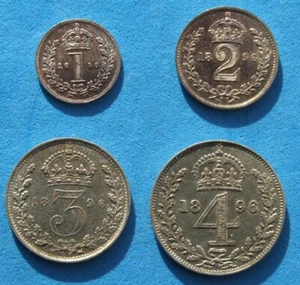 QV 1896 MAUNDY MONEY SET @UNC - Picture 1 of 2