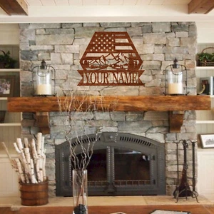 Personalisiertes Familiennamenschild Bergflagge. Elegante Wohnkultur - Bild 1 von 6