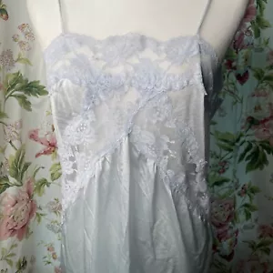 Camisa Top Kayser De Colección Bebé Azul Nailon Encaje Espagueti Correas Cuello Cuadrado - Imagen 1 de 10
