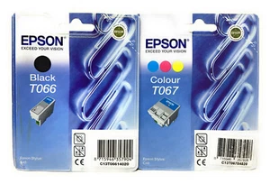 EPSON T066+T067 CARTUCCIA INK JET ORIGINALE NERO+COLORE PER STYLUS C48 [A BOX] - Picture 1 of 1