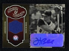 2005 Donruss Timber & Threads Jersey Auto /10 Hank Blalock #TT-14 Auto