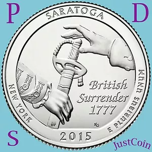 2015 PDS SET SARATOGA SPRINGS (NY) NATIONAL HISTORISCHER PARK VIERTEL UNZIRKULIERT - Bild 1 von 4