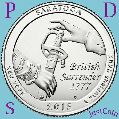 2015 PDS SET SARATOGA SPRINGS (NY) NATIONAL HISTORIC PARK QUARTERS UNCIRCULATED - Image 1 of 4