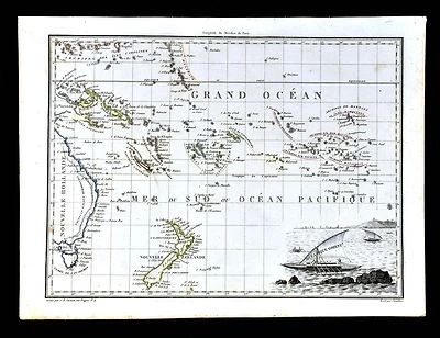 1812 Malte Brun Lapie Map - South Pacific Islands New Zealand Australia Oceania - Image 1 of 4